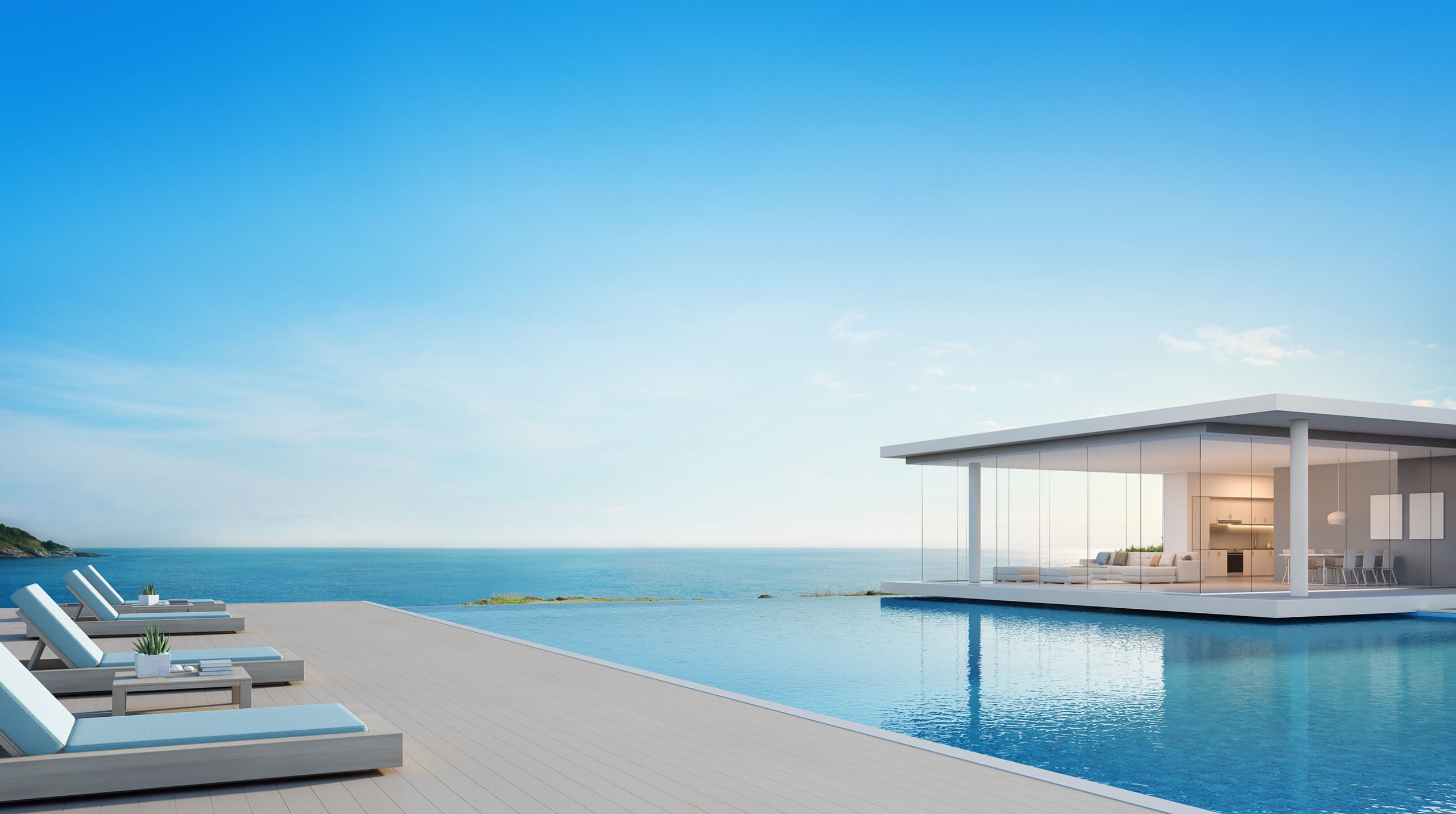 Coastal Capital Header image. Luxury modern home with infinity pool, overlooking the ocean.